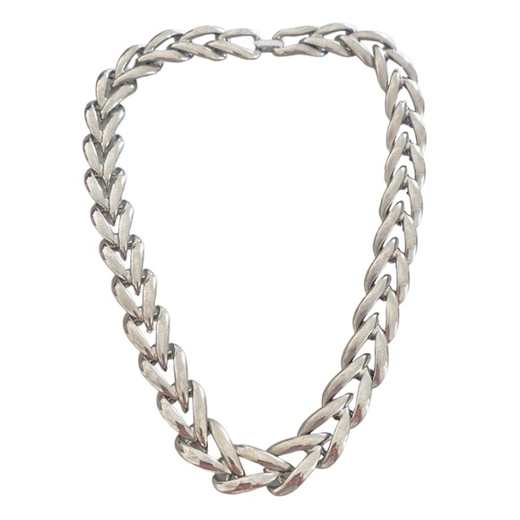 Vintage Napier silver tone collier necklace chain chunky - Picture 2 of 11